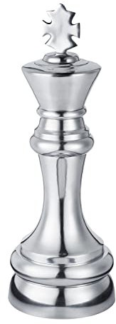 Michael Noll Schachfigur König Schach Figur Schachspiel Deko Poliert Aluminium Silber XXL 60 cm