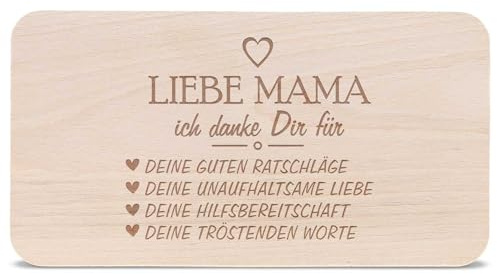 GRAVURZEILE Frühstücksbrettchen - Danke für alles Mama - Geschenk für Mama als kleine Aufmerksamkeit, zum Geburtstag auch als Muttertagsgeschenk - Geschenk Muttertag