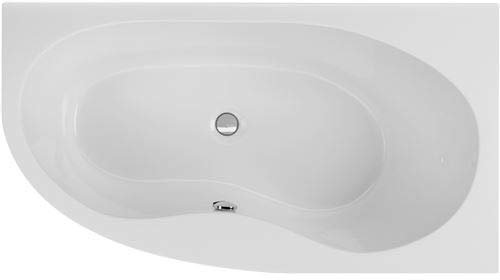 Acryl Raumsparwanne Luzern rechts 164 x 90 cm weiß Wanne Badewanne Eckbadewanne - Styropor Wannenträger (ohne Wannenträger)