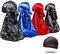 4 Stück Silky Durags for Men 360 Waves, Designer Do Rag, Award 1 Wave Cap - Rot - MEDIUM