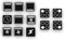 A Set of 13 Cooker Stickers E Hob Labelling Oven Cooking Switch Sign Symbols (R29/1) No. 2 White Symbols on Black Background, 14 x 14 mm