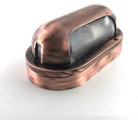 KsH und Co IP64 Kupfer mattierte Ausführung Ovale Schiffsschott-Ober- und Unterwasserschiffsleuchte Nautische handgefertigte Wandleuchte mit Abdeckung