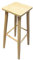 Acan Tradineur - Taburete Cuadrado Alto de Madera con Patas Redondeadas, banqueta de Barra, Bar y Cocina, 70 x 28 x 28 cm