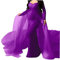 Yililay Robe de Maternité en Dentelle à Manches Longues, Violet, 2XL, Maxi, Dos à Lanières, Pour Femmes Enceintes