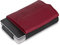 Jaimie Jacobs Minimalist Wallet Nano Boy Pocket Mini Geldbörse aus Textil mit Zugband schmaler Kartenhalter für Herren und Damen (Genarbtes Leder Rot)