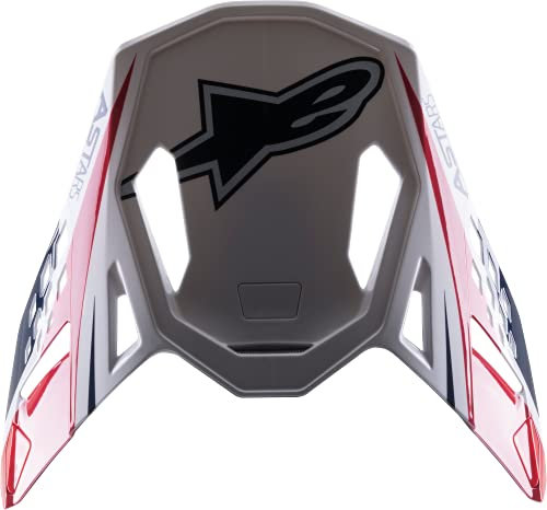 Alpinestars Unisex Visor White/Red/Blue Glossy S-M10 Carbon META2 Visier weiß/rot/blau glänzend, Multi, Einheitsgröße
