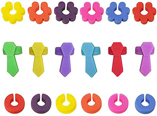 Zasvec Glas Kennzeichnung 18 Stück Glas Markierer Weinglas Marker Weinglasmarkierer Wein Trinken Marker Glasmarker Getränkemarker Silikon Charms für Tassen Becher Marker