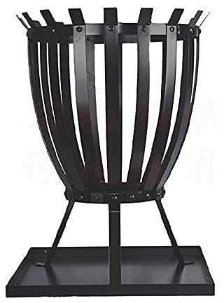 BDXZJ Brasero Exterieur Rond, Brasero Extérieur pour Jardin, Foyer Extérieur de Table Ronde Chauffage de Gril en Bois 46Cm pour Terrasses Jardin Carré Fête