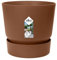 Elho Greenville Rond 47 - Pot De Fleurs avec Un Réservoir d'eau Intégré - Interieur & Extérieur - Plastique 100% Recycle - Ø 47.0 x H 44.0 cm - Marron/Marron Glacé