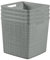 Curver Jute Decorative Plastic Organization and Storage Basket Perfect Bins for Home Office, Closet Shelves, Kitchen Pantry and All Bedroom Essentials, Large Cube, Grey, Set of 4