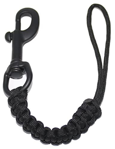 Paracord Taschenlampe Lanyard mit Schwenker-Bolt-Snap Geflochtene Lanyard Ring Haken-Klipp für Schlüssel Messer Taschenlampe Rucksack schwarz Edelstahl 316 EDC Survival-Kit Tauchen 1pcs / pack