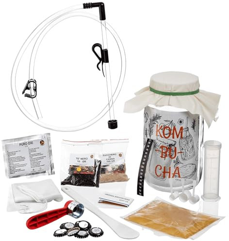 Beer & Wine Kit Preparazione di Kombucha in Casa, Bevanda Kombucha Artigianale, Starter Kombucha fai-da-te,Tè e Zucchero per Bevanda Kombucha Fatta in Casa