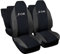 Auto Accessori Lupex Auto-Sitzbezüge, kompatibel mit Zoe | Kopfstützenbezüge enthalten | Made in Italy | Sitzbezug-Set vorne und hinten | gesticktes Logo | Innenraum (Schwarz/Dunkelgrau)