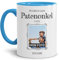 Tasse mit Spruch - Der schönste Grund Patenonkel zu sein - Personalisierbare Keramiktasse mit Namen und Foto - Geschenk Patenonkel - Innen & Henkel Hellblau, 300 ml