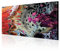 decomonkey Bilder Abstrakt 140x70 cm 1 Teilig Leinwandbilder Bild auf Leinwand Vlies Wandbild Kunstdruck Wanddeko Wand Wohnzimmer Wanddekoration Deko Kunst Modern Textur Pouring Effekt Rot Bunt
