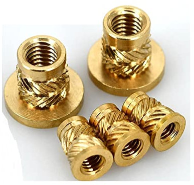 Gewindeeinsatz Messing Heiße Schmelze Einsatz Rollled Flansch Kupfermutter-Gewinde-Wärme-Wärme-Injektion Einbettung T-Typ-Nuss M2 M2,5 m3 m3,5 m4 m5 m6 m8 (Size : M3x4.4xOD4.4 20pcs)