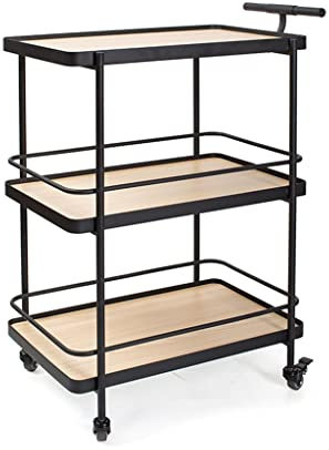 Getränkewagen Mobiler Cateringwagen Vergoldeter mobiler Servierwagen Snackwagen Tee (B 69 * 38 * 90cm)