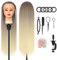 Styling Head 28 inch Training Head 100% Synthetic Fibres Hairdressing Head Hairdresser Training Heads with Free Clamp and DIY Braiding Set (Golden)