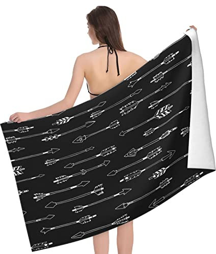 321 Strandtuch 80X130cm Tribal Arrows Hipster Azteke Tuch Bade Mehrfarbig Fitnesshandtuch Ultraleicht Reisetuch Für Reisen, Picknick, Wandern