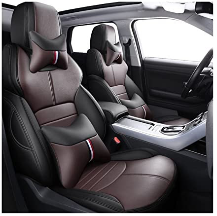 Sitzbezügesets Benutzerdefinierte Auto Sitzbezüge Aus Echtem Leder Für Peugeot All Model 4008 RCZ 308 508 301 301 307 207 2008 3008 206 408 5008 607 Autoschonbezug (Farbe : Black Coffee, Größe : Del