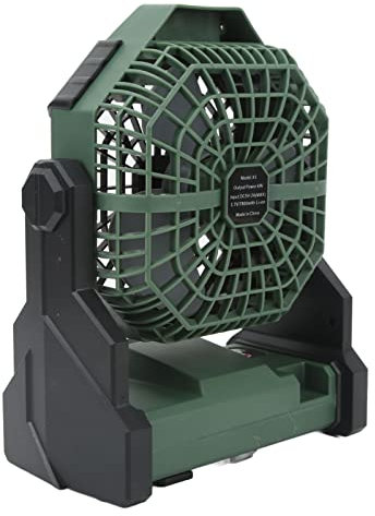 Wifehelper Camping-Beleuchtungsventilator, 7800 MAh, Outdoor-Camping-Ventilator, 5 V, 270-Grad-Einstellung, Typ-C-Ladeanschluss für Reisen (Schwarz Grün)