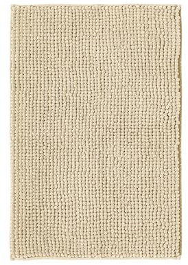 Decomira Tappeto Bagno Antiscivolo in Ciniglia | Tappetino bagno super assorbente, lavabile in lavatrice | Per il bagno, la doccia, la vasca da bagno o come tappetino WC | Beige - 50x80 cm