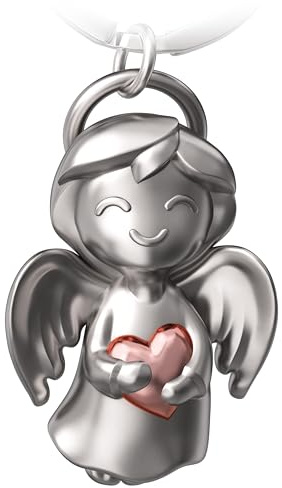 FABACH Schutzengel Schlüsselanhänger Shiny mit Herz - Engel Glücksbringer Schlüsselanhänger Liebe - Geschenk Schutzengel Glücksbringer - Engel mit Herz als Geschenkidee für Freundin