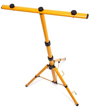 KOLORENO Baustrahler Stativ für 2 Strahler NL-19122 - LED Strahler Außen - Stativ für Baustrahler Höhenverstellbar - Flutlicht Ständer - auf Teleskopstativ - Metall, Höhe 160cm