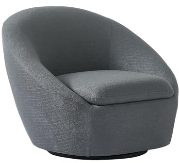 Vente-unique - Fauteuil pivotant Arrondi en Tissu Gris LACARA II