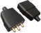 rhinocables 3 Pin In-Line Mains Power Adapter, Rubber Connector Weather-resistant Design, Durable Electrical Plug for Home, Office, and DIY Projects (Black)
