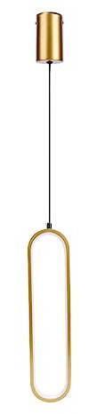 BomKra Moderne LED Pendelleuchte Minimalistisch Hängelampe Büroklammer Design Hängeleuchte 22 W Hängend Pendellampe für Wohnzimmer,Schlafzimmer,Nachttisch,Esszimmer,Küche, Bar (Gold, 3 Farben)