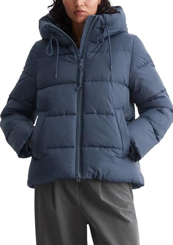 Marc OߴPolo Denim Damen Steppjacke mit Kapuze wasserabweisend, Blau (Navy Teal), XS