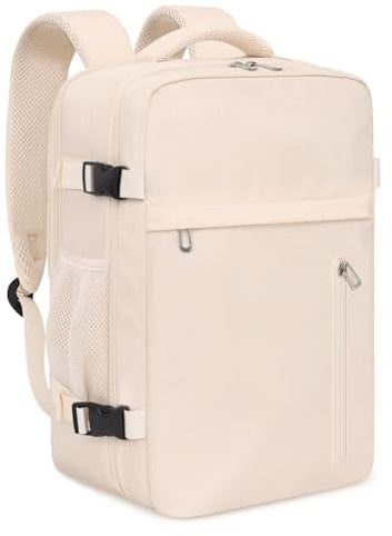 KIRFEIHT Cabin Bags 40x20x25 for Ryanair Underseat Carry-Ons Travel Backpack - Hand Luggage Backpack Cabin Bag Size 20L - Daypack School Office Backpack with USB Port - Beige