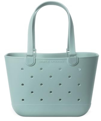 Simple Modern Strandtasche aus Gummi | Große Wasserdichte Tragetasche mit Reißverschlusstasche für Strand, Pool, Boot, Einkäufe, Sport | Getaway Bag Kollektion