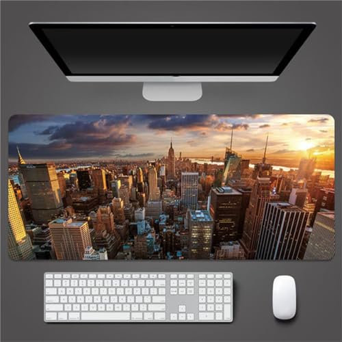 900x400x5mm Alfombrilla de Ratón Grande,Ciudad de Nueva York XXL Gaming Mouse Pad,Base de Goma Antideslizante,Mejora la precisión y la Velocidad,Alfombrilla Gaming para PC Ratón Teclado
