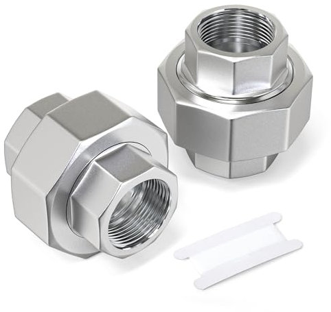 ERGAOBOY 2 PCS 304 Edelstahl Verschraubung,1/8 BSP Innengewinde x 1/8 BSP Innengewinde Rohrverschraubung für Wasser/Öl/Gas
