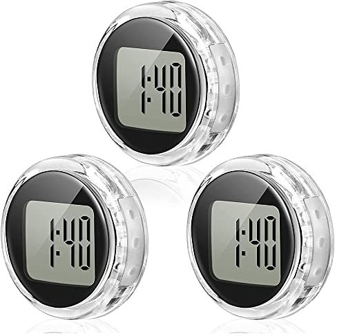 Osmond 3 StüCk Mini Motorrad Uhren wasserdichte Aufklebbare Motorrad Uhr Digital Uhren für Fahrzeug, Auto, Auto, SUV