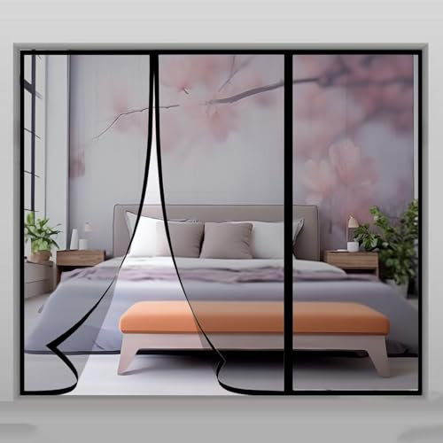 Zanzariera magnetica per porta finestra 270x290cm Porta scorrevole, Porta d'ingresso, Oscillante, Avvolgibile, Roulotte, Balcone, Camper Noir