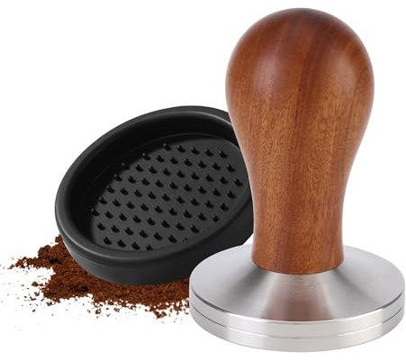 Tallgoo Kaffee Tamper 58mm,Espresso Tamper,Kaffee Tamper aus Edelstahl,inkl Tampermatte,Design Kaffee Tamper Set,für perfekten Espresso Barista-Werkzeug,Cafes und Kaffeeliebhaber