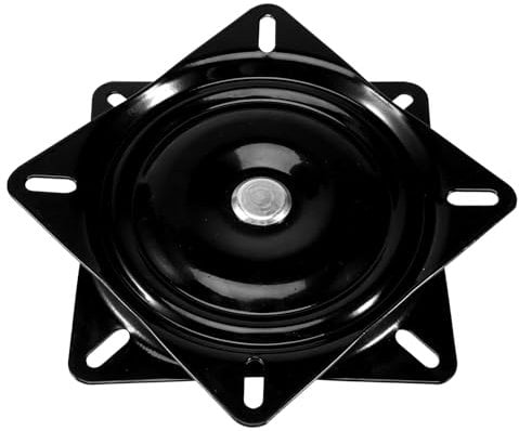 Diheohg Bootssitz mit 360 Grad Drehplatte, Universell für Bus, Traktor, Wohnmobil, Schwarz, Metall, 15,4 x 15,4 x 2 cm
