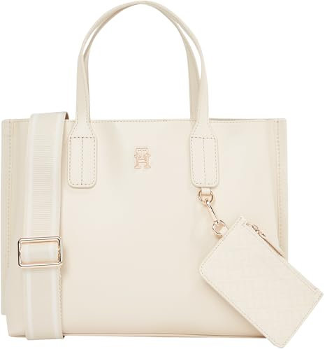 Tommy Hilfiger Damen Tote Bag Tasche Distinct Mini Klein, Beige (Sugarcane), Einheitsgröße
