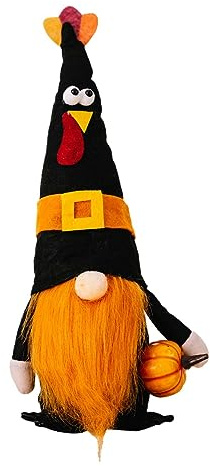 Cokbyavla Unique Fruition Festival Turkey Gnome Cloth Decor: and Festive Thanksgiving Decoration Solar Garden Gnome Camera (Black, One Size)