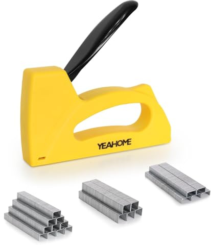 YEAHOME Light Duty Staple Gun, Upholstery Staple Gun with 2000 pcs JT 21 Staples 1/4, 5/16, 3/8 inch, Stapler Gun for Wood, Crafts, DIY, Decoration, Fabric