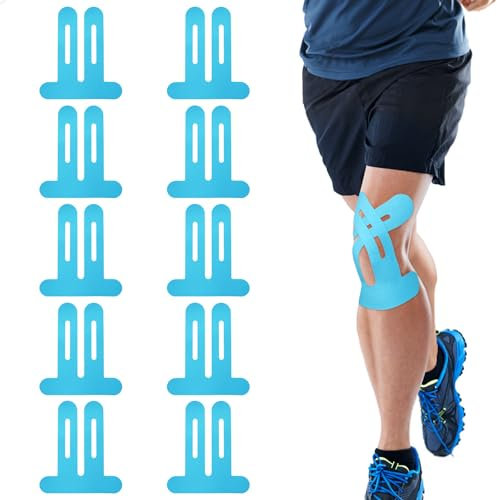 10 PCS Kinesiotapes para Rodilla, Venda Neuromuscular Adhesiva, Cinta Kinesiologica con Una Comodidad Perfecta, Resistentes al Agua y Elásticas Kinesiology Tape Elástica para el Dolor de Rodilla