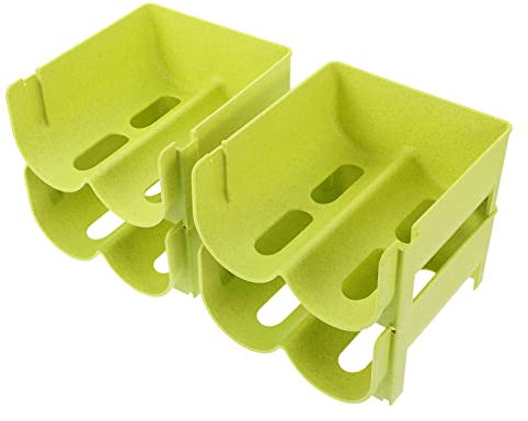 PRETYZOOM 4 Piezas Botellero apilado Insertos de botellero para Estante Organizador Estante Soporte de Estante Vino heladera frigorificos contenedor de Titular de la Lata páginas Green