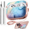 【with Safety Lock】 for AirPods Pro 2nd/1st Generation Case Cover, Cute Floral AirPod Pro 2 Case Hard iPod Pro Cases for Women Girly (2023 USB-C/2022/2019) - Rainbow Gold Marble