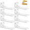 8 Pezzi Staffe Mensole, 15cm Pollici Staffe per Mensole Industriali Resistenti, Staffe per Mensole Bianche a L In Metallo per Supportoper Mensole Fai da Te (Bianco, Spessore 5 mm) 6in