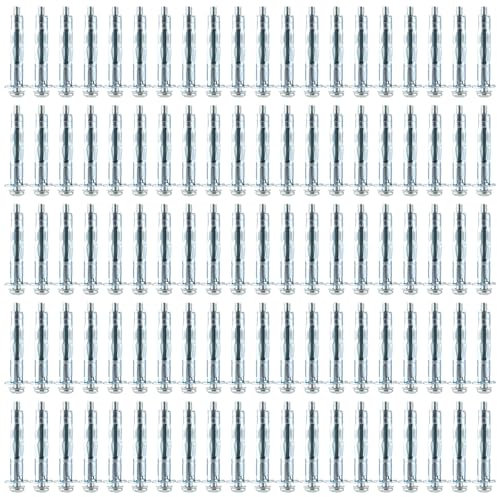 GBACHOOSE 150 unidades de anclajes M4 x 45 mm, galvanizados para cargas pesadas de acero inoxidable, tacos para cargas pesadas, anclajes de cuña, tacos de relámpago, para paneles en seco, mensajeros