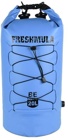 GreatRise 20L wasserdichte Kühltasche Faltbar Kühlbox Rolltop Isoliertasche Thermotasche Cooler Dry Bag Reise Kühlrucksack Eistasche Picknicktasche für Camping Urlaub Wandern Picknick Reisen Blua
