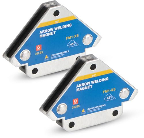 LUNEKUCK 2PCS Aimant Soudure avec Force de Maintien 13kg/28LB Equerre de Soudage pour Angle de Positionneur Magnétique 45 ° 90 ° 135° Equerre Aimanté pour Soudure Outils de Localisation Auxiliaires